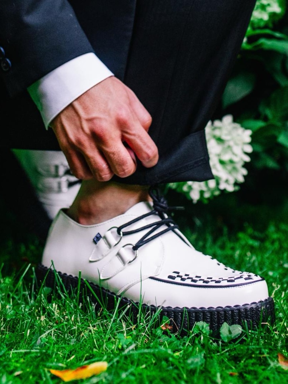 T.U.K - White Leather Viva Mondo Creeper Loafers - Men’s 9 Women’s 11